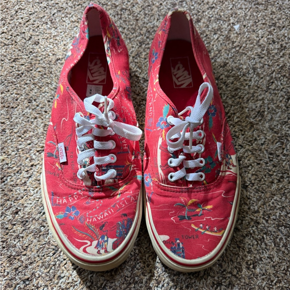 Vans Red Aloha Hawaii Print Sneakers